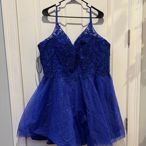 Sparkling Blue Lace Dress